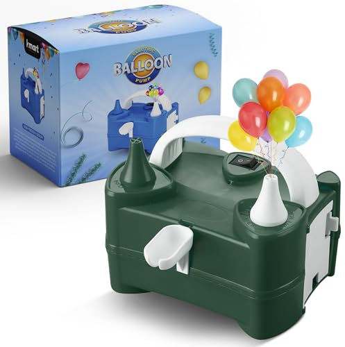 K-MART Electric Balloon Pump UK, Portable Dual Nozzle Balloon Inflator 220v-240v 600w, Air Balloon Pump for Outdoor Recreations (GREEN)