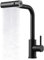 Peppermint Mattschwarze Küchenarmaturen mit herausziehbarem Brause Wasserfall Küchenarmatur mit herausziehbarem Schlauch Edelstahl Spültischarmatur Mischbatterie Einhebelmischer 1 Loch 3 in 1