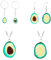 VALICLUD Avocado-Schmuck, Avocado-Charms, Choker-Halsketten für Frauen, Freundschaftskette, Choker-Halskette für Frauen, Mrs Halskette für Frauen, Polymer-Ton-Halskette, Cartoon-Damen-Halskette, 2