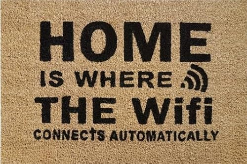 AP Supplies Doormat 60cm x 40cm, Home Is Where WiFi Connects Automatically