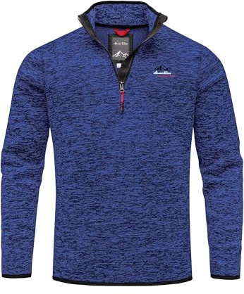 Amaci&Sons Herren Troyer Strickfleece Sweatjacke Männer Pullover Sweatshirt Fleecejacke 4080