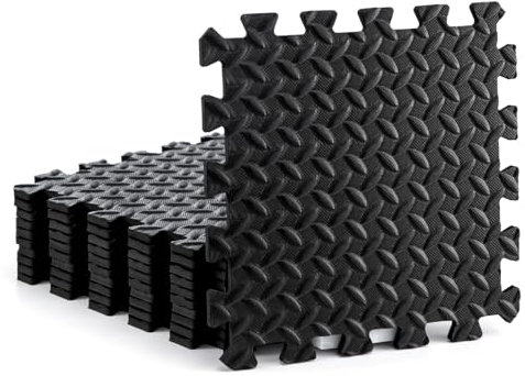 YORKING 12PCS Gym Flooring Mat 30x30CMx10MM Interlocking Foam Floor Mats 3.6 m² 38.6 sq ft Foam Exercise Mats Non-Slip Rubber Cushion for Swimming Pool Outdoor Tub Tent Carpet Camping Playpen Dog Mat