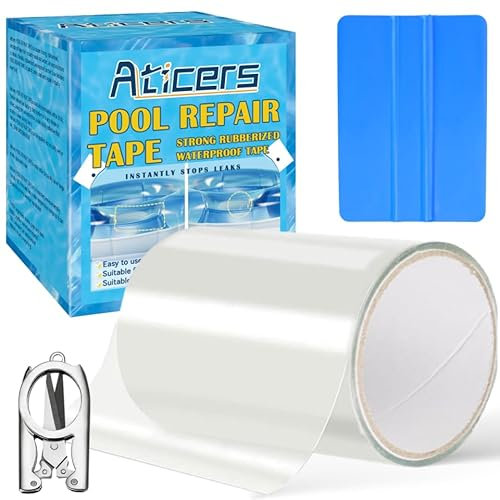 Asticers Pool Reparaturset, Transparentes Pool Reparaturset Unterwasser, Pool Reparatur Klebeband 10 cm x 152 cm,Pool Flicken Klebeband Zur Reparatur Verschiedener Schwimmbadoberflächen (10cm*152cm)