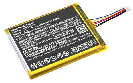 CELLONIC, Battery for Home technology, compatible with EZVIZ DP1S, H866281P, DP1, DP1C (3.8V, 6800mAh)