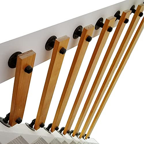 Parapetto in legno massello per scale interne/esterne, ringhiera di sicurezza per scale dal design elegante per la casa e il giardino