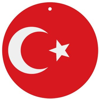 Phayah Lot de 4 désodorisants de voiture de forme ronde - Motif drapeau de la Turquie - Tablettes d'aromathérapie à suspendre - Parfum lavande