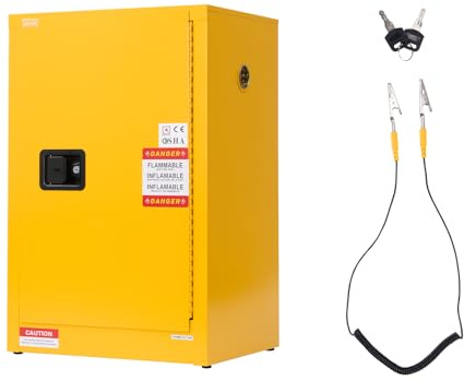 VEVOR Armadietto Porta Estintore per Liquidi Infiammabili, Armadio per Materiali Infiammabili Capienza ca. 49,21L con Ripiano Regolabile, in Acciaio Laminato a Freddo e Zincato, Armadio di Sicurezza