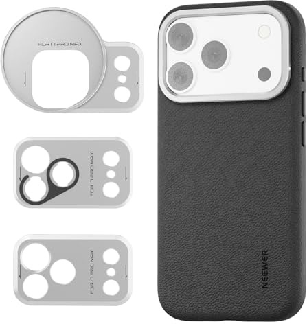 NEEWER 17 Pro Max Handyhülle kompatibel mit MagSafe iPhone 17 Pro Max,PA134 | Modulare TPU/PC Handy Schutzhülle , 67mm Filter Ring, 17mm Objektiv Backplate, T Halterung Objektiv Backplate für Moment