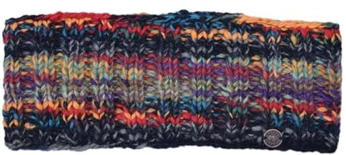 Black Yak 100% Pure New Wool Unisex Electric Stripe Headband - Grey