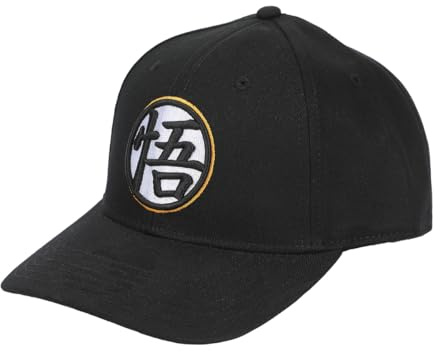 Bioworld Dragon Ball Z Baseball Cap Black Cotton Goku Symbol 5 Panel Adjustable Snapback 58cm
