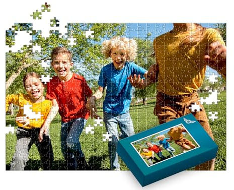 Puzzle mit eigenem Foto – 500 Teile Personalisiert, hochwertiger Druck, stabiles Kartonpuzzle 33x47 cm, Puzzle selbst gestalten in Geschenkbox, CE-Zertifiziert, Personalisiertes Foto-Puzzle