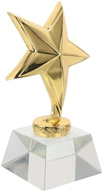 POPETPOP Coppa di Cristallo a Forma di Stella Mini Premio da Tavolo in Metallo e Cristallo Riconoscimento per Competizioni Scolastiche Serate di Gioco e Concorsi Giovanili