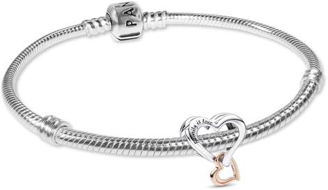 PANDORA Damenarmband Starter-Set Silber Zweifarbiges Unendlichkeitsherz | romantisches Schmuck Bundle für Frauen Armband mit Herz-Charm, Zeichen der Liebe