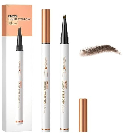 2 Stück Microblading Augenbrauenstifte, 2026 Upgraded 3D Wasserfest, Langlebig, Natürlich, Feiner, ein Magischer Eyebrow Pencil für Frauen und Mädchen (Dunkelbraun, 2er-Pack)