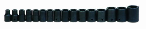 Williams MS-4-16RC 16-Piece 1/2-Inch Drive Metric Shallow 6 Point Impact Socket Set