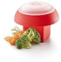 Lékué Molde Cocedor de huevos en microondas o baño maría, silicona platino Rojo, 1 unidad
