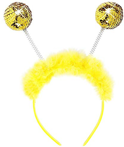 W WIDMANN MILANO Party Fashion 1940A - Haarreif mit Pailletten, Accessoire, Haarschmuck, Kopfschmuck, Biene, Disco, Karneval, Fasching, Mottoparty