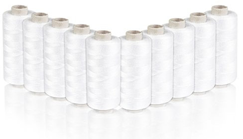 10 x 500 m Nähgarn weiss - Syngarn für die Nähmaschine