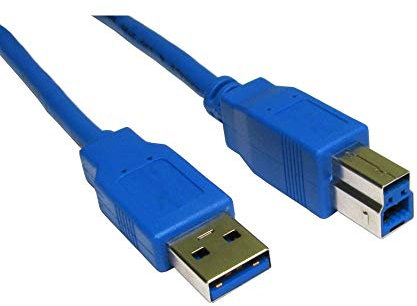 World of Data USB 3.0 A to B Cable, 3m, Super Speed 5Gbps, 100% Copper, Shielded, Gold Contacts, Blue