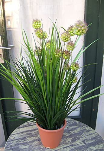 Licht & Grün exclusive Kunstpflanzen Künstliches Gras ca. 85cm in schönem Topf Spitzen-Qualität