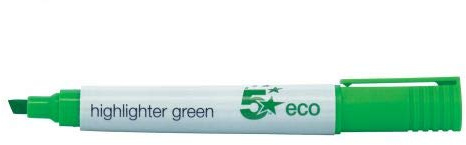 5 Star Eco Highlighter 1-5mm Line Green Pack 10