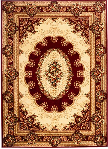 Carpeto Teppich Orientteppich Rot 250 x 350 cm Ornamente Konturenschnitt Muster Iskander Kollektion