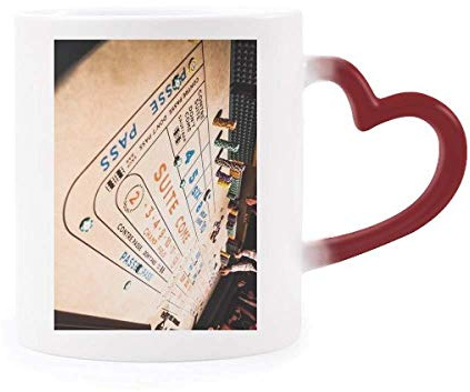 DIYthinker Chip Gambling Game Photo Morphing Mug Heat Sensitive Red Heart Cup Multicolor