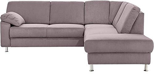Cavadore Ecksofa Belfast mit Ottomane rechts / Polsterecke mit Federkern / inkl. Vorziehsitz und Bettkasten / 243 x 88 x 218 / Mikrofaser Anthrazit
