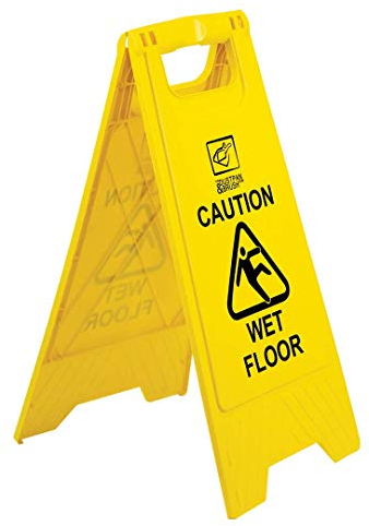 Wet Floor Sign With “Caution Wet Floor” Imprint on Bright Yellow Portable and Durable A-Frame Safety Cone (1)