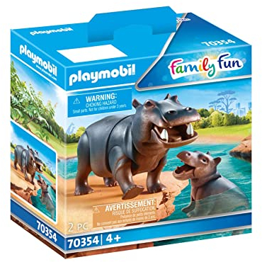 PLAYMOBIL 70354 Flußpferd mit Baby, ab 4 Jahren