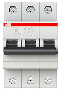 ABB SH203-B16 Miniatur-Schutzschalter, 3-polig, 16 Ampere (ABB2CDS213001R0165)