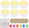 BLS AA-1062 LED Wireless Puck Lights with Remote Control and Timer, Push Lights 3 AA Battery Operated, Colour Changing Push Lights, Stick on Anywhere for Kitchen Cupboard, 6 Pack
