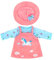 ZWOOS Puppenkleidung für New Born Baby Doll, Einhornmuster Outfit mit Hut für Puppen 35-43 cm