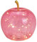 Wurm Lampe Apfel (S) Glas, Rosa, Apfel Leuchte mit LED Lichterkette, Dekolampe, Tischleuchte, Apfellampe