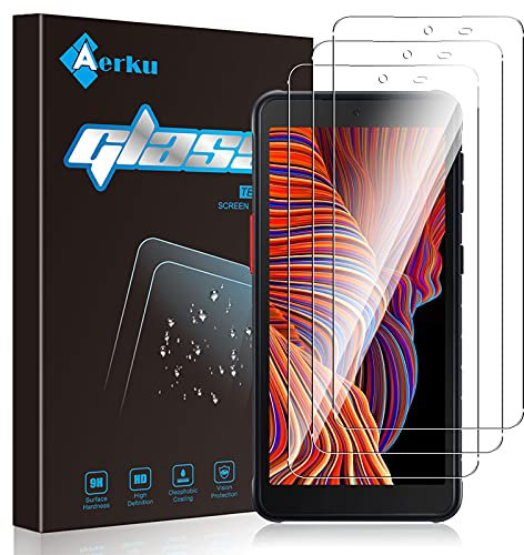 Aerku Verre Trempé Compatible avec Samsung Galaxy Xcover 5[3 Pièces],9H Dureté[sans Bulles] Ultra Résistant Protection écran Film en Verre Trempé Protecteur d'écran [Transparent]