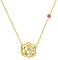 FANCIME Collier Pendentif en Argent Sterling 925 avec Zircone Cubique, Collier Fleur de Rose Plaqué Or jaune, Bijoux Cadeau pour Femme Fille Mère, 40 + 5 cm