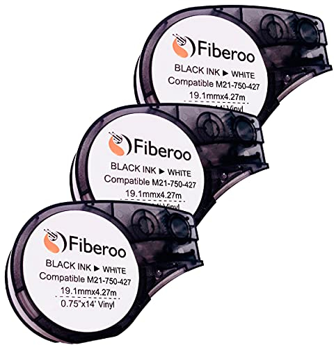 Nachfüllpack kompatibel M21-750-427 für BMP21 PLUS & BMP21 LAB nicht geeignet für M210 & M211 Selbstklebendes Vinyl-Klebeband, bedruckbar, auf weißem Glasfaser, Netzwerkkabel: 3 Stück