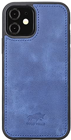 Solo Pelle Lederhülle für das iPhone 12/12 Pro in 6.1 Zoll Stanford Case Leder Hülle Ledertasche Backcover aus echtem Leder (Vintage Blau)