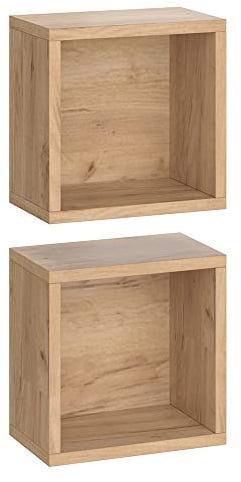 Vicco Badschrank Senyo, Badezimmermöbel, Goldkraft Eiche, 25 x 25 cm 2er Set