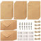 Unvtap Briefpapier mit Umschlag 72 Stücke Vintage Schreiben Briefpapier und Umschläge Set(24 Blätter Briefpapier, 12 Umschlägen, 12 Retro Schlüsseln, 12 Hanfseilen, 12 Aufklebern)