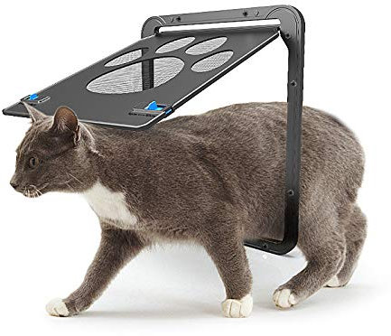 Protector de puerta para mascotas, pantalla deslizante para perros, puerta de pantalla resistente para perros pequeños/medianos, puerta de perro con cerradura automática