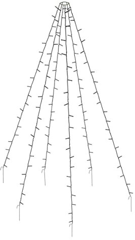 Spetebo Lichterkette für Fahnenmast und Weihnachtsbaum - 800 cm Länge - mit 400 LED in warm weiß - Garten Beleuchtung Fahnenstange Baum Überwurf für Außen inklusive Heringe