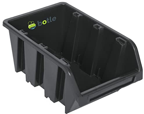 Stapelbox 10 Stck Stapelkiste Sortierbox Box 16x23x12 cm Schwarz | Werkstatt stapelkisten kunststoff lagerboxen stapelbar