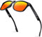 ANYLUV Sonnenbrille Herren damen Polarisiert Verspiegelt, Polarisierte Sonnenbrillen damen Herren, Vintage Sonnen Brillen, Retro Sonnenbrille Schwarz mit UV Schutz (Glänzend Schwarz/Orange)