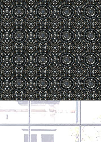 Lister Cartwright Olivia Bard Jaipur Indian Design Blackout Roller Blinds Windows Blind Child Safety Easy Fit Made to Measure (Black, 60 cm Width x 140 cm Drop)