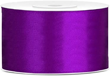 25 Meter Satinband Lila Breite 50mm Schleifenband Satin Band purple Geschenkband Dekoband Violett Deko Hochzeit Stoffband Lila Schleife 5cm