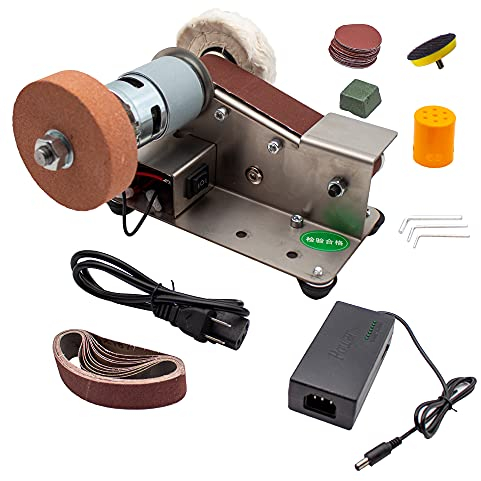 Toplionace Levigatrice a Nastro Elettrica Multifunzionale 100-240V, Affilacoltelli ad Angolo Fisso per Lucidatura Fai-da-te