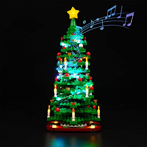 BrickBling Music Version Led Licht Set Kompatibel mit Lego Weihnachtsbaum, Dekorationsbeleuchtungsset für 40573 Bausteinen Modell Kreative Spielzeuglichter -Kein Modell