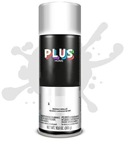 Pintura Spray 520cc para pintar todo tipo de super cies: madera, metal, cartón, tela, piedra, bra de vidrio, plásticos rígidos, etc para bricolaje y DIY.Barniz Brillo (Ral:B199)(Paquete de 1 )