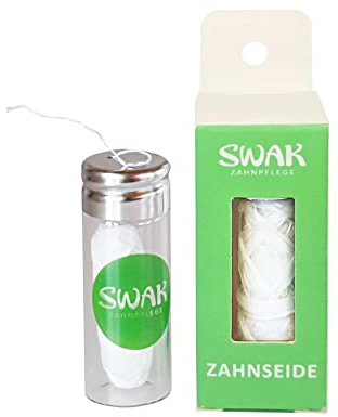 Swak Zahnseide Plastikfrei - Glasflakon 30m (5er Pack)